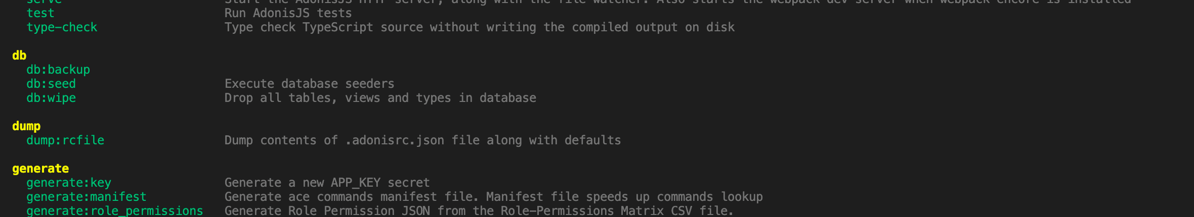 Ace command list