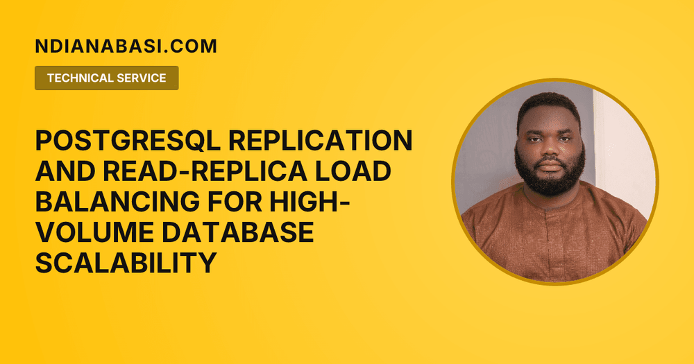 Diagram illustrating PostgreSQL Replication and Read-Replica Load Balancing for High-Volume Database Scalability