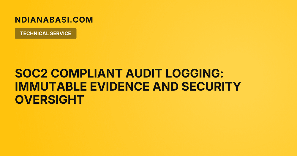 Diagram illustrating SOC2 Compliant Audit Logging: Immutable Evidence and Security Oversight