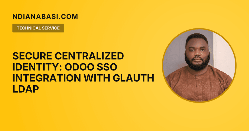 Diagram illustrating Secure Centralized Identity: Odoo SSO Integration with GLAuth LDAP