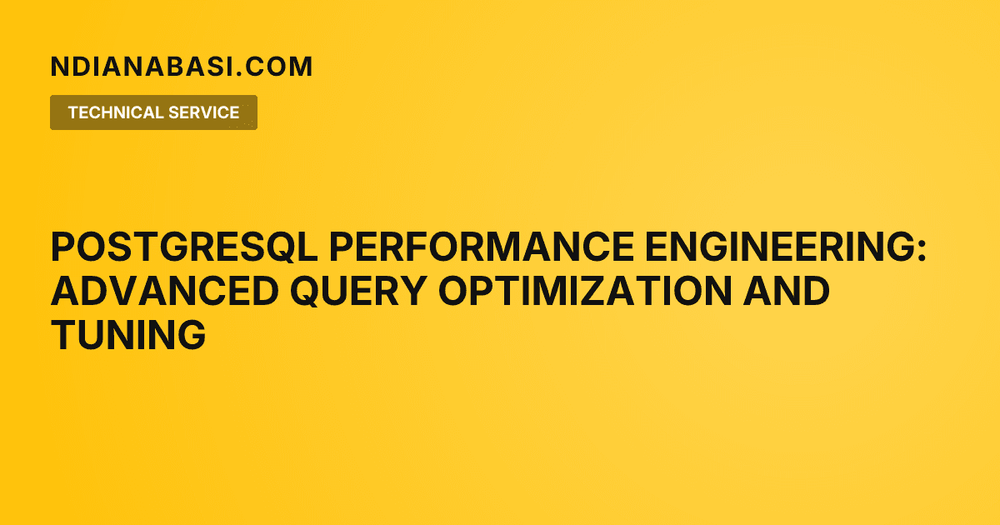 Diagram illustrating PostgreSQL Performance Engineering: Advanced Query Optimization and Tuning